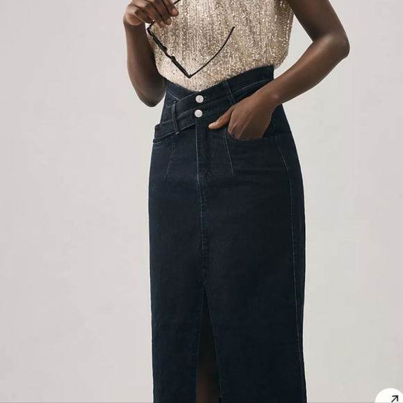 Anthropologie denim crossover skirt - Picture 1 of 3
